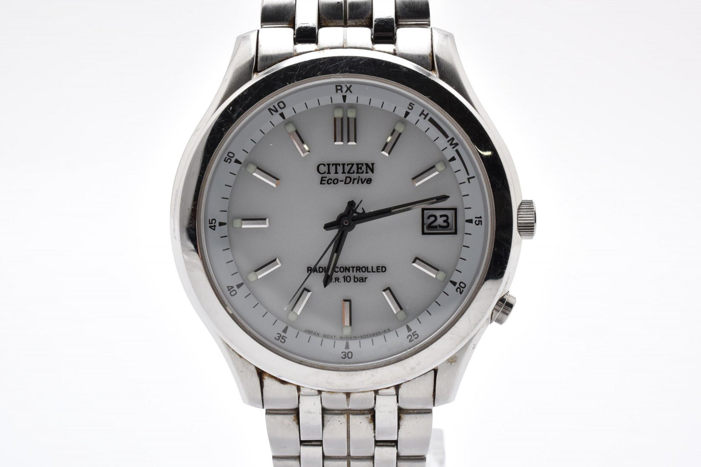 Citizen シチズン FORMA フォルマ H415-S033012 電波ソーラー メンズ 腕時計 ホワイト文字盤 デイト ステンレス