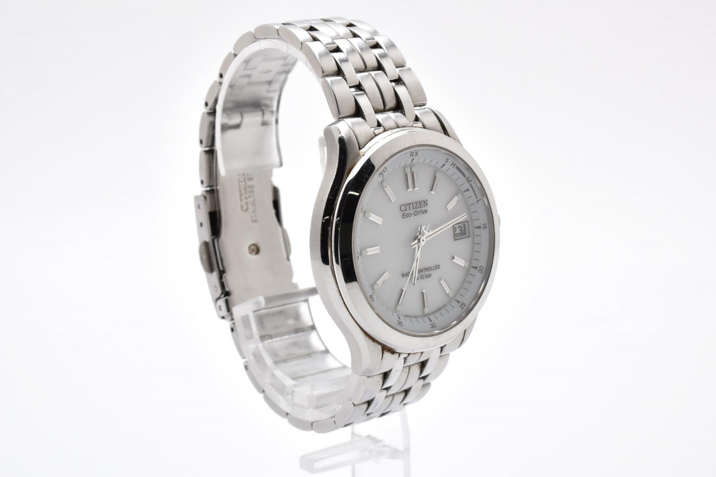 Citizen シチズン FORMA フォルマ H415-S033012 電波ソーラー メンズ 腕時計 ホワイト文字盤 デイト ステンレス
