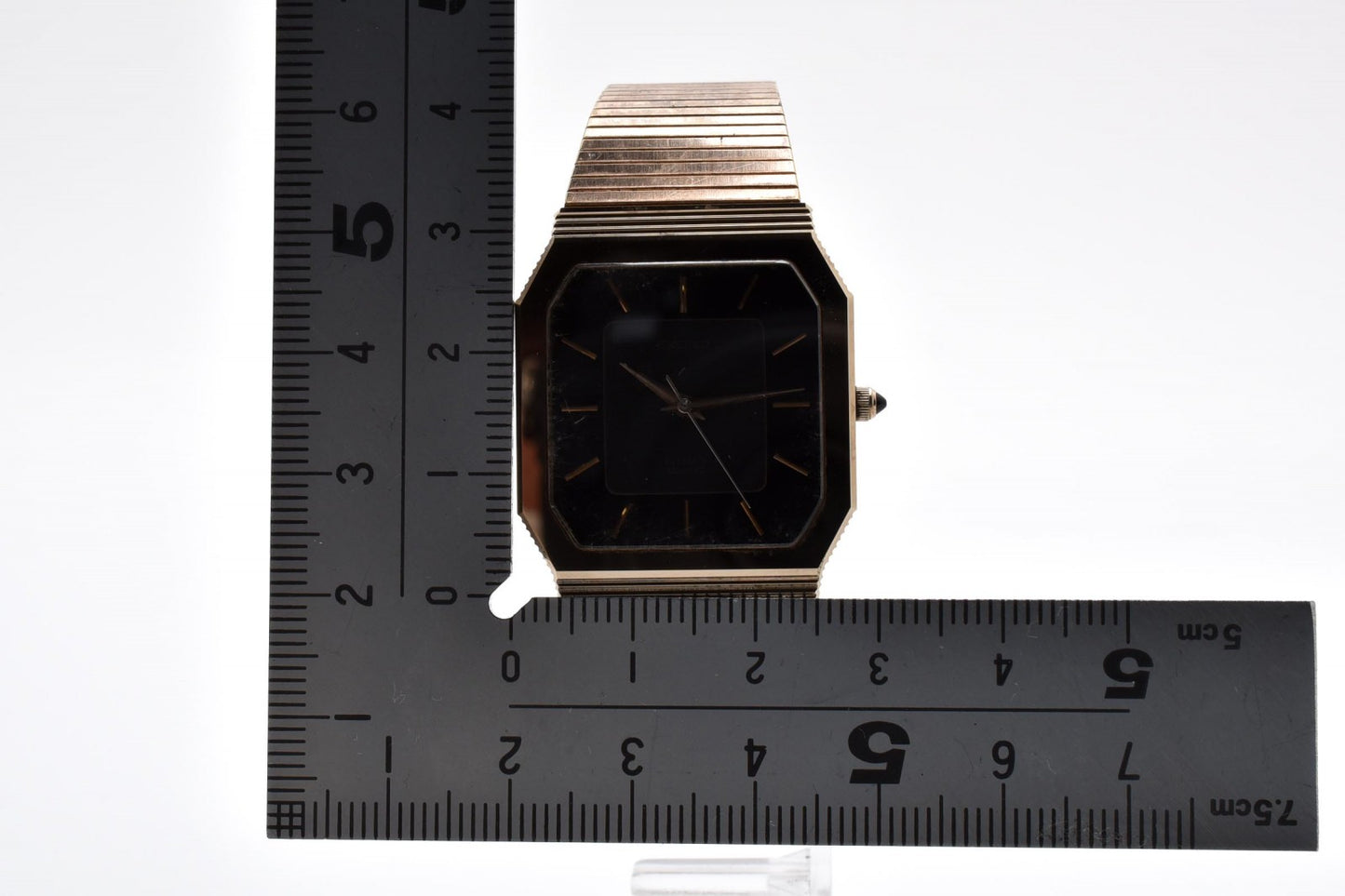 Citizen シチズン Exceed エクシード 4-798066 クオーツ メンズ 腕時計 ブラック文字盤 ステンレス ドレスウォッチ ヴィンテージ
