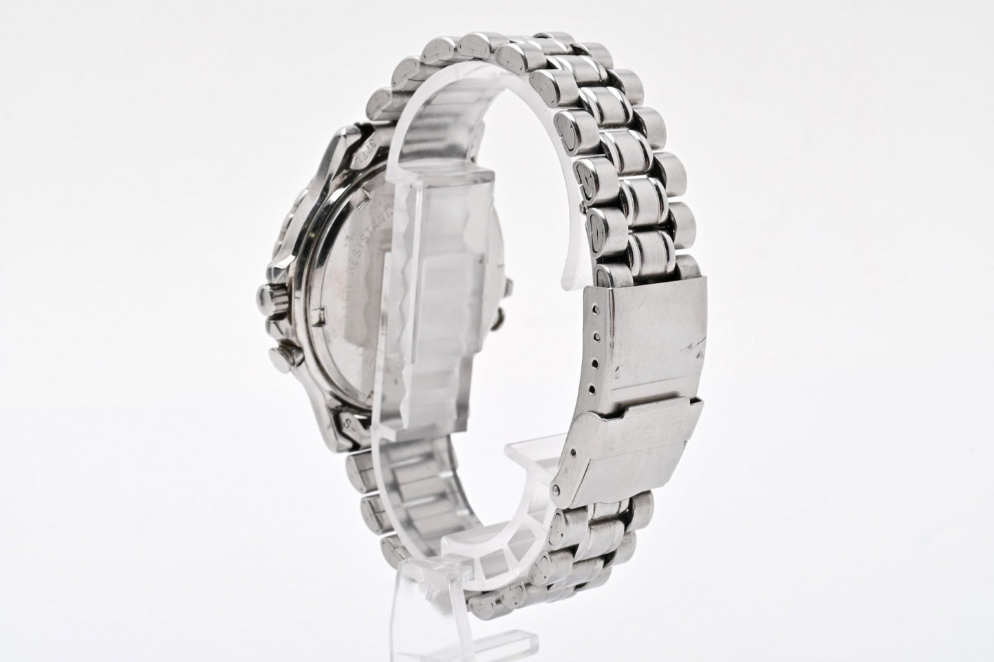 CASIO カシオ AD-724 アナデジ クロノグラフ クオーツ メンズ 腕時計 ホワイト文字盤 ステンレス ヴィンテージ
