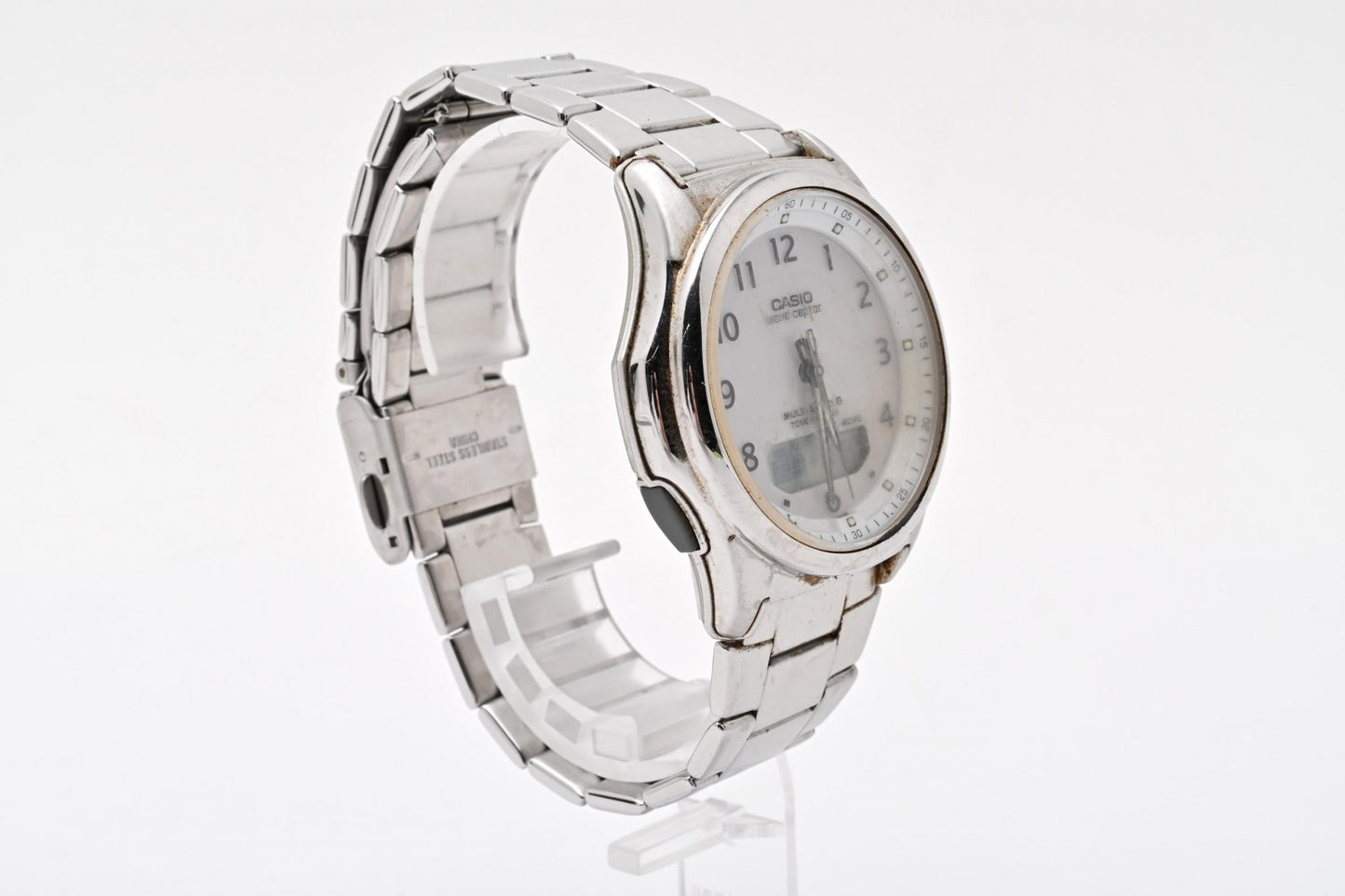CASIO カシオ Wave Ceptor ウェーブセプター WVA-M630 電波ソーラー メンズ 腕時計 ホワイト文字盤 アナデジ ステンレス