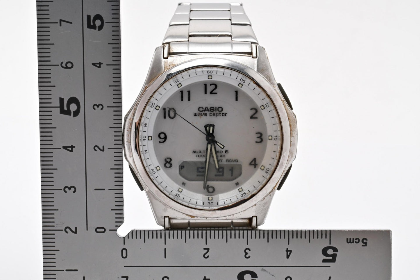 CASIO カシオ Wave Ceptor ウェーブセプター WVA-M630 電波ソーラー メンズ 腕時計 ホワイト文字盤 アナデジ ステンレス