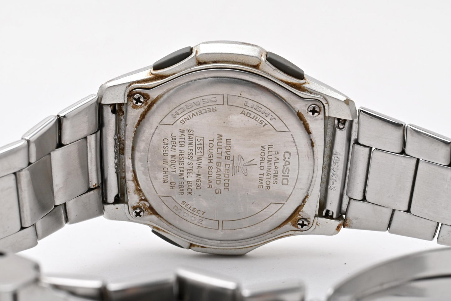 CASIO カシオ Wave Ceptor ウェーブセプター WVA-M630 電波ソーラー メンズ 腕時計 ホワイト文字盤 アナデジ ステンレス