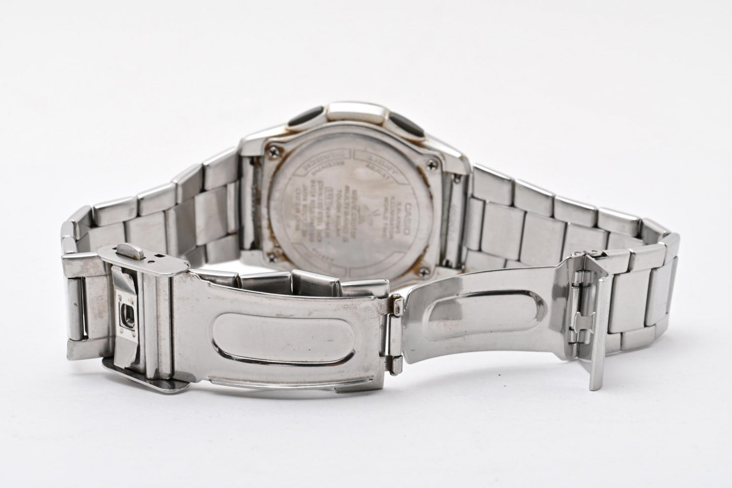 CASIO カシオ Wave Ceptor ウェーブセプター WVA-M630 電波ソーラー メンズ 腕時計 ホワイト文字盤 アナデジ ステンレス