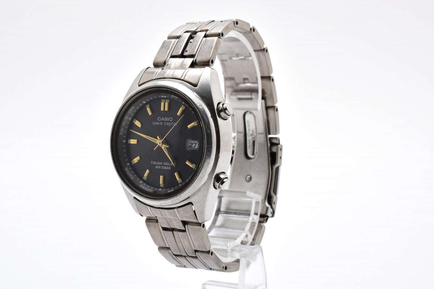 CASIO カシオ Wave Ceptor ウェーブセプター WVO-1100J 電波ソーラー メンズ 腕時計 ブラック文字盤 ステンレス