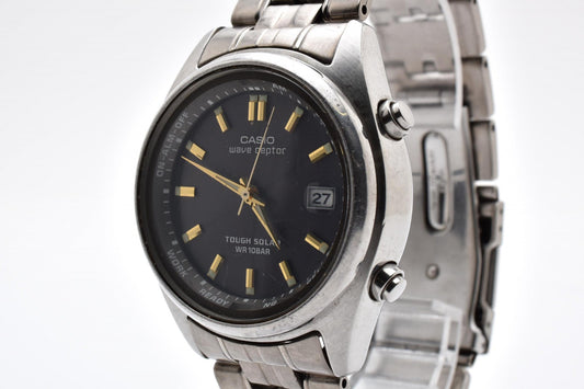 CASIO カシオ Wave Ceptor ウェーブセプター WVO-1100J 電波ソーラー メンズ 腕時計 ブラック文字盤 ステンレス