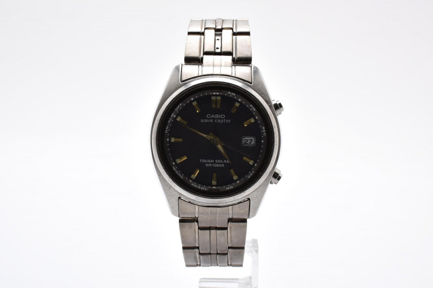 CASIO カシオ Wave Ceptor ウェーブセプター WVO-1100J 電波ソーラー メンズ 腕時計 ブラック文字盤 ステンレス