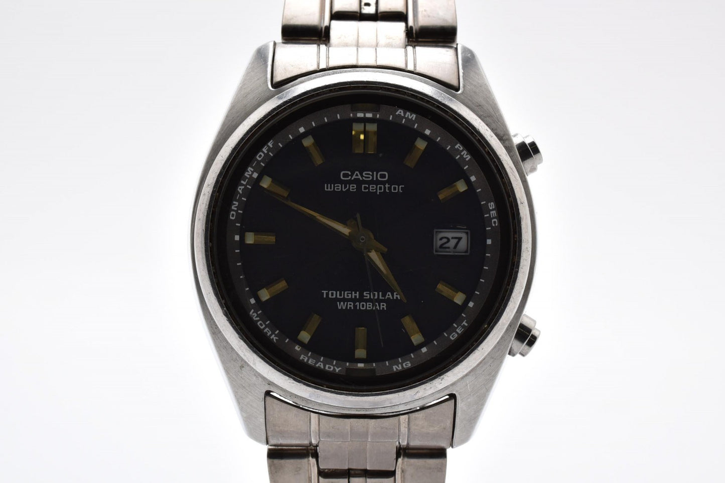 CASIO カシオ Wave Ceptor ウェーブセプター WVO-1100J 電波ソーラー メンズ 腕時計 ブラック文字盤 ステンレス