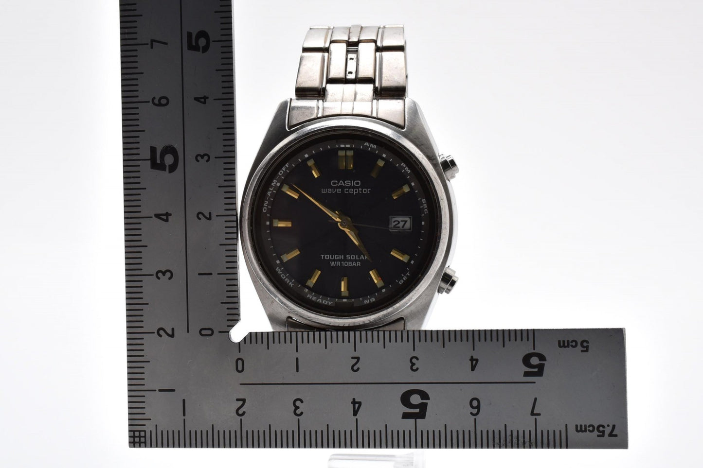 CASIO カシオ Wave Ceptor ウェーブセプター WVO-1100J 電波ソーラー メンズ 腕時計 ブラック文字盤 ステンレス