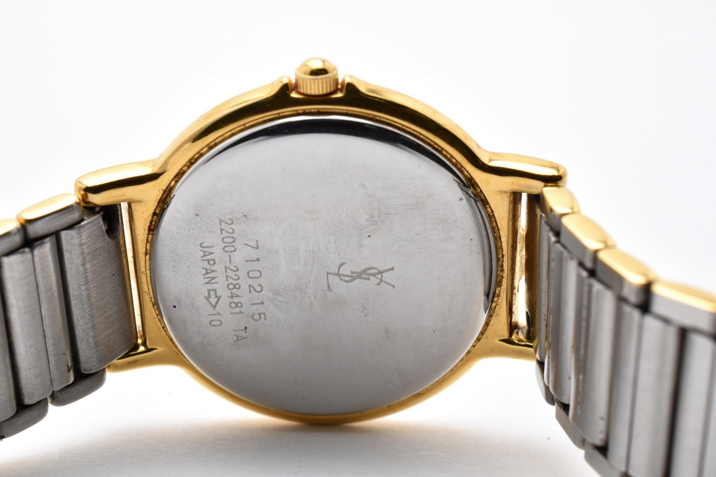 Yves Saint Laurent イヴ・サンローラン 2200-228481 クオーツ レディース YSLロゴ カサンドラ 腕時計 クリーム文字盤 コンビ ステンレス ドレスウォッチ