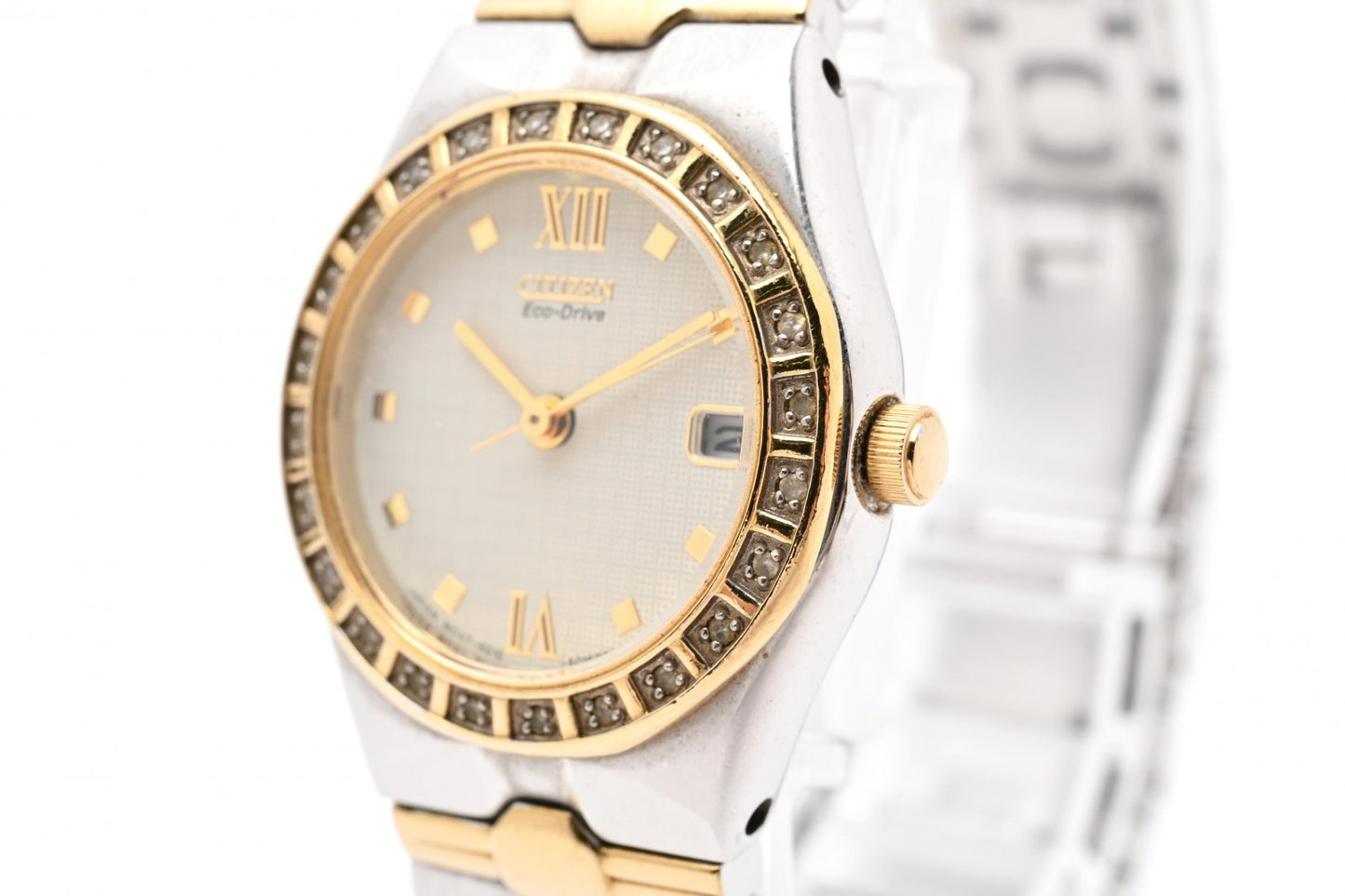 Citizen シチズン Eco-Drive エコドライブ E010-S008654 レディース ソーラー 腕時計 ホワイト文字盤 コンビ ステンレス ドレスウォッチ