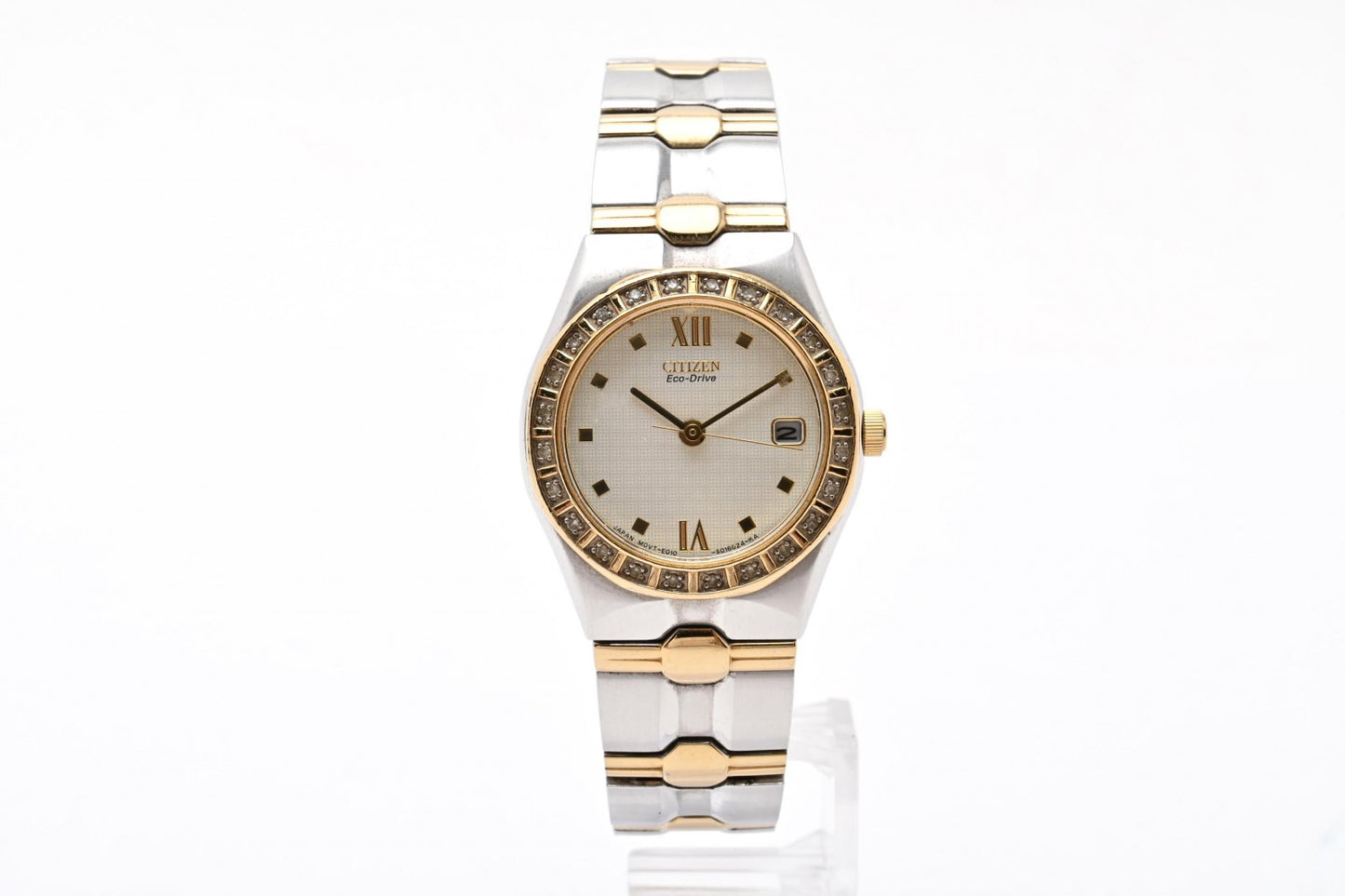 Citizen シチズン Eco-Drive エコドライブ E010-S008654 レディース ソーラー 腕時計 ホワイト文字盤 コンビ ステンレス ドレスウォッチ