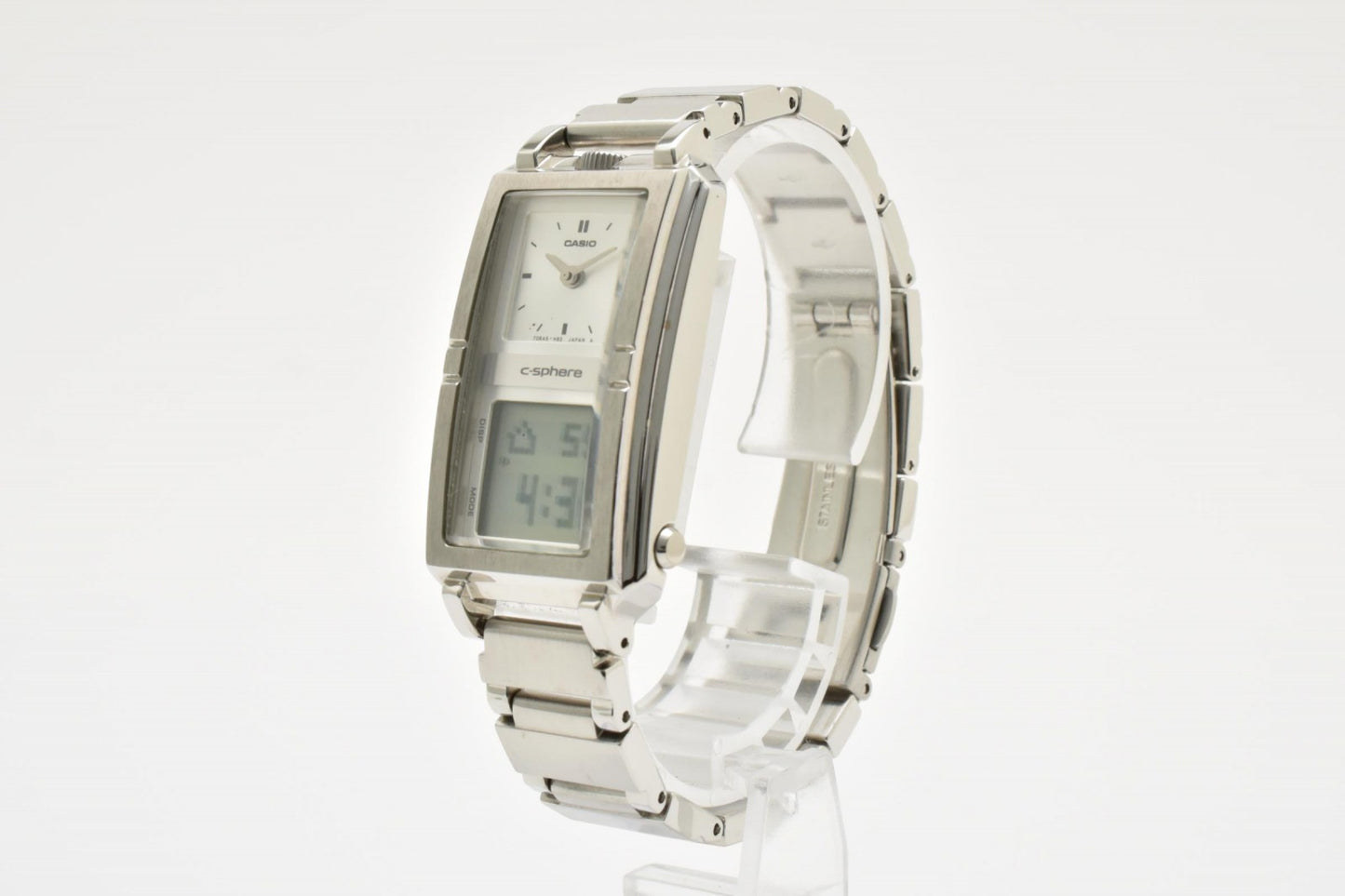 CASIO カシオ C-Sphere CSE-300 アナデジ クオーツ メンズ 腕時計 シルバー文字盤 ステンレス デジアナ