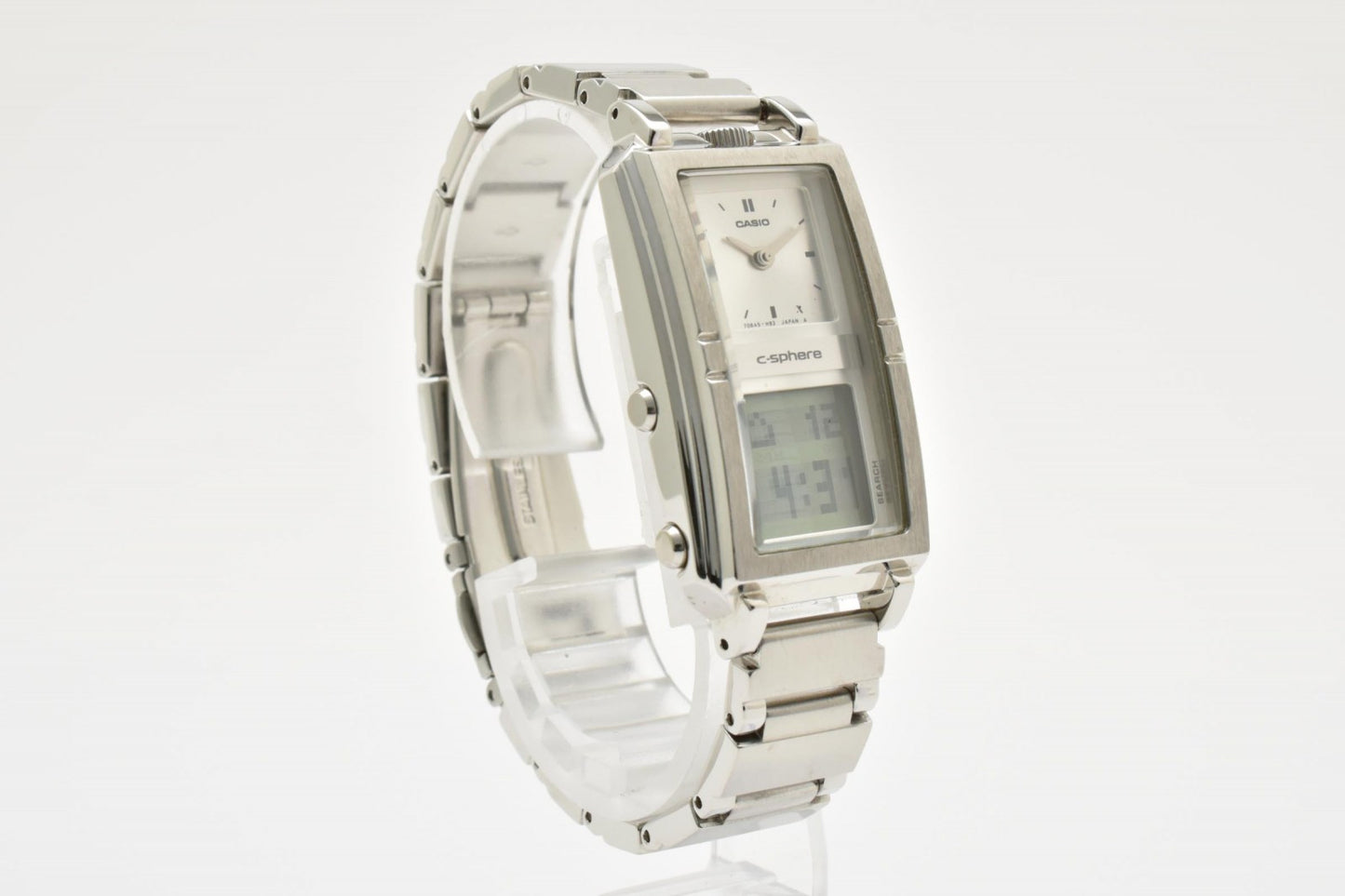CASIO カシオ C-Sphere CSE-300 アナデジ クオーツ メンズ 腕時計 シルバー文字盤 ステンレス デジアナ