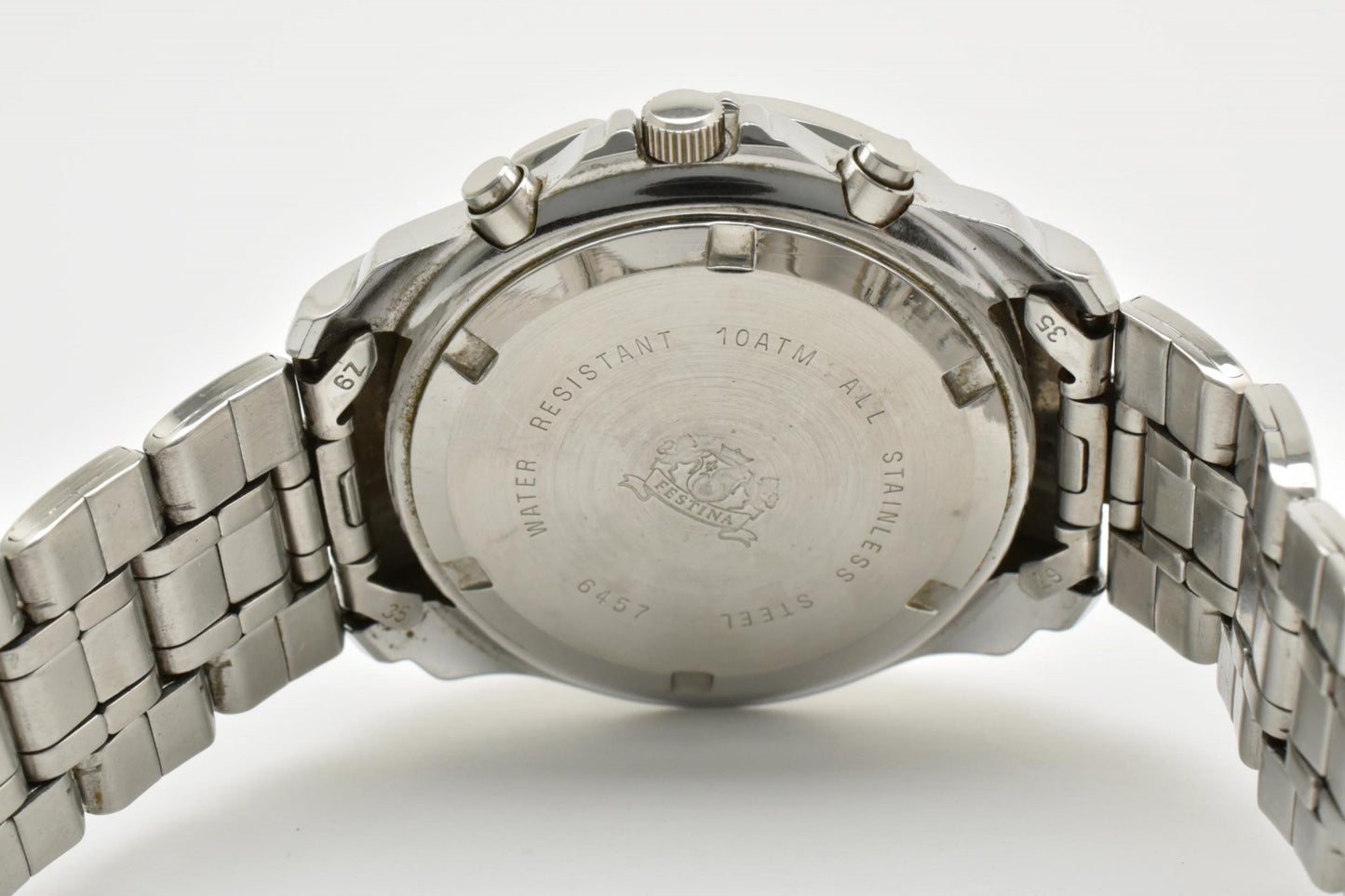 Festina フェスティナ クロノグラフ 10ATM クオーツ メンズ 腕時計 ホワイト文字盤 ステンレス ブルーベゼル