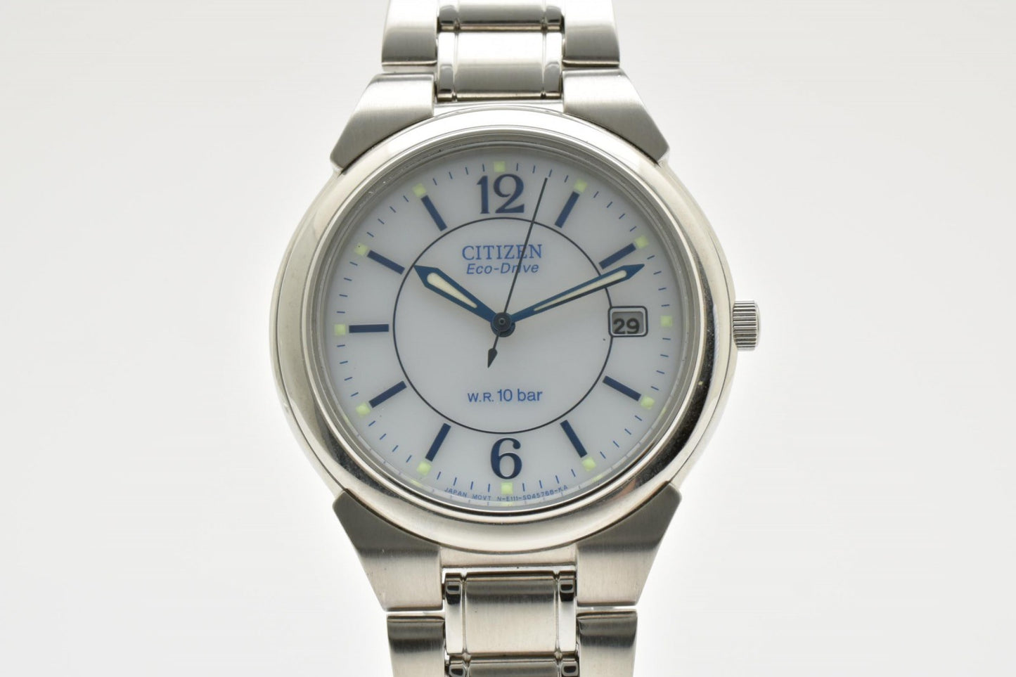 Citizen シチズン FORMA フォルマ E111-S027161 エコドライブ ソーラー 腕時計 ホワイト文字盤 デイト ステンレス メンズ