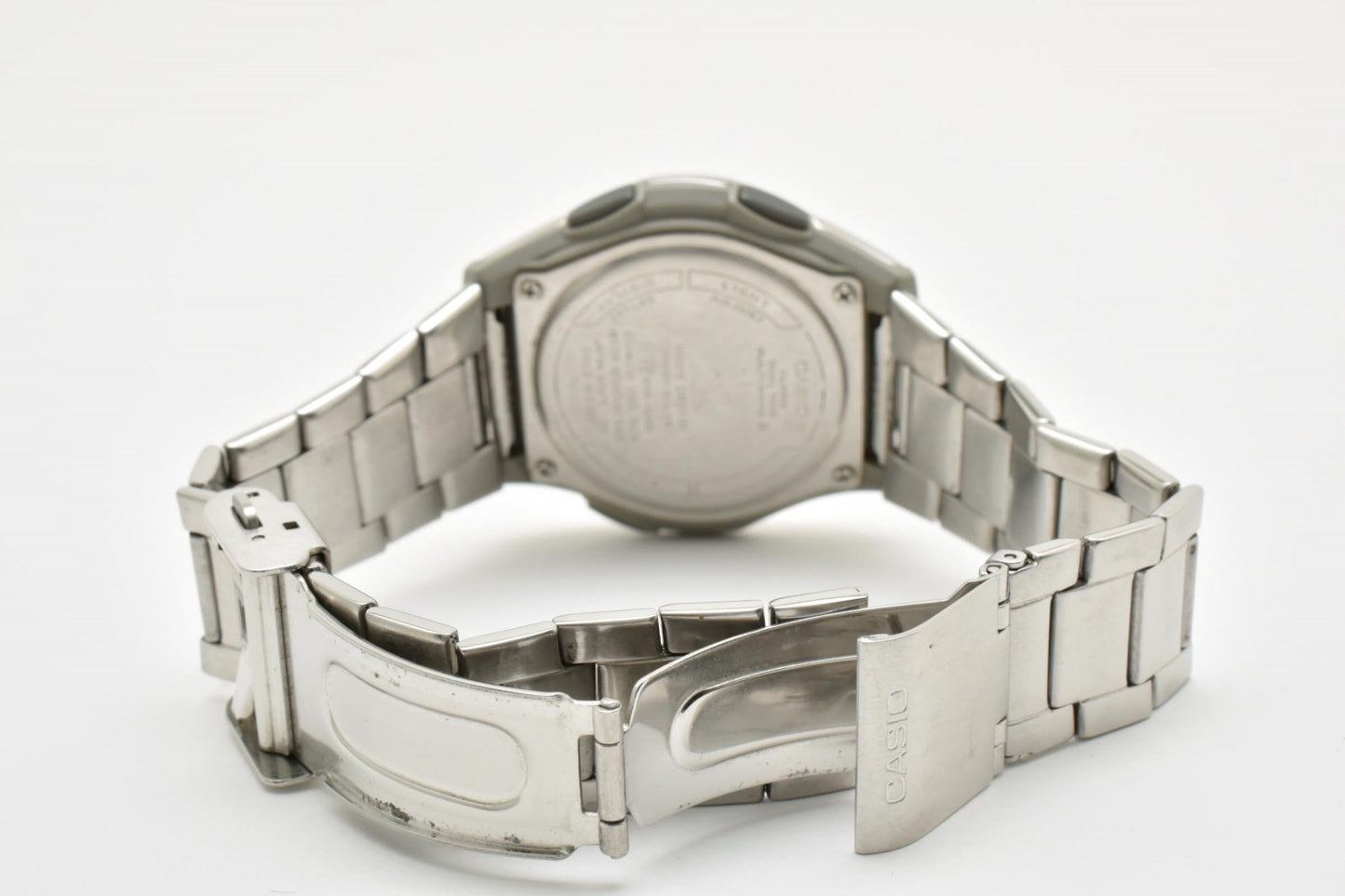 CASIO カシオ Wave Ceptor WVA-M480 電波ソーラー 腕時計 ブラック文字盤 アナデジ デイト ステンレス メンズ