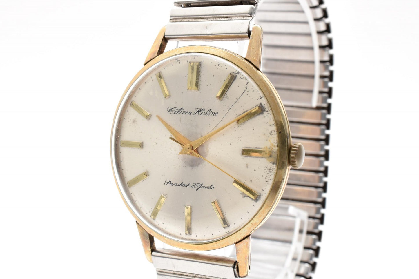 CITIZEN シチズン ドレスウォッチ HL-5150708 クォーツ メンズ 腕時計 ホワイト文字盤 ゴールドカラー ステンレス エクスパンションブレス ヴィンテージ