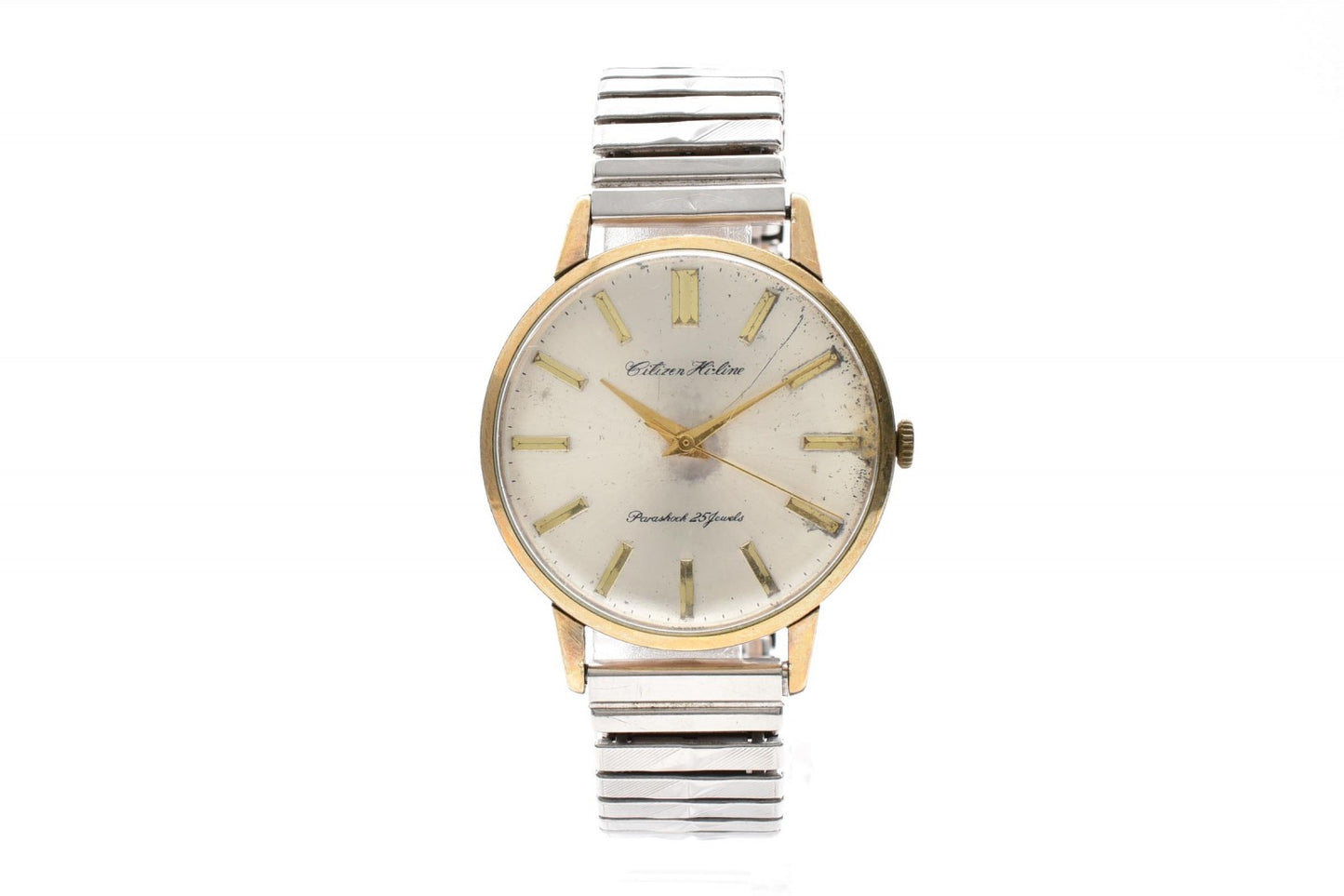CITIZEN シチズン ドレスウォッチ HL-5150708 クォーツ メンズ 腕時計 ホワイト文字盤 ゴールドカラー ステンレス エクスパンションブレス ヴィンテージ