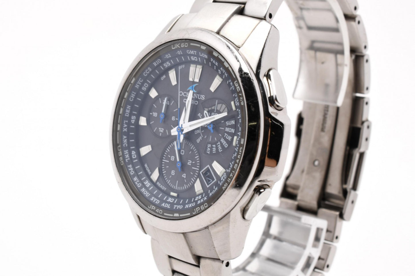 CASIO カシオ OCEANUS オシアナス OCW-M700 電波ソーラー クロノグラフ チタン ブラック文字盤 メンズ 腕時計