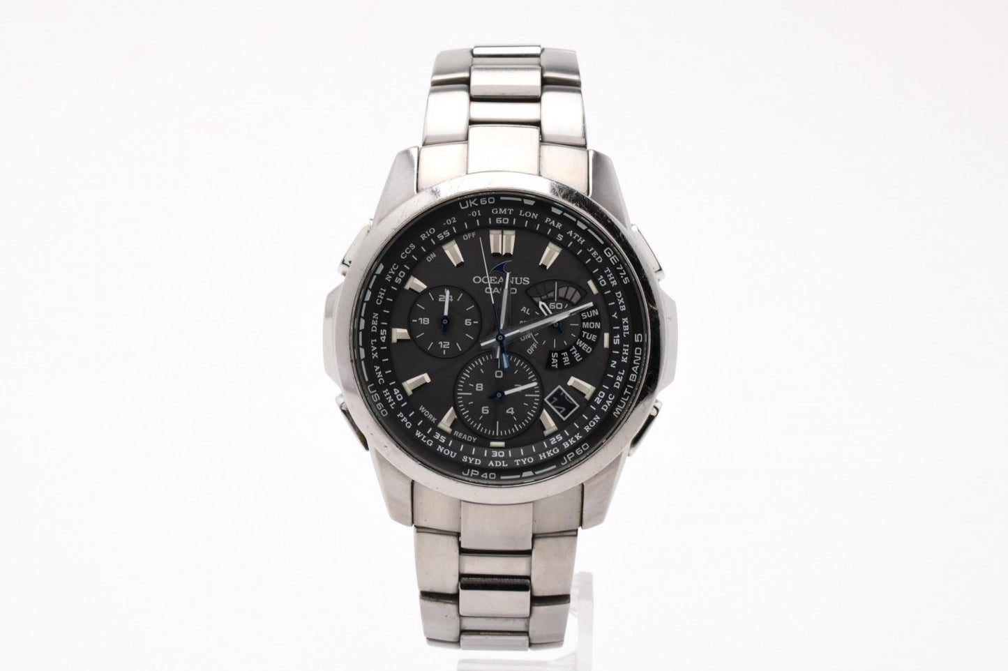 CASIO カシオ OCEANUS オシアナス OCW-M700 電波ソーラー クロノグラフ チタン ブラック文字盤 メンズ 腕時計