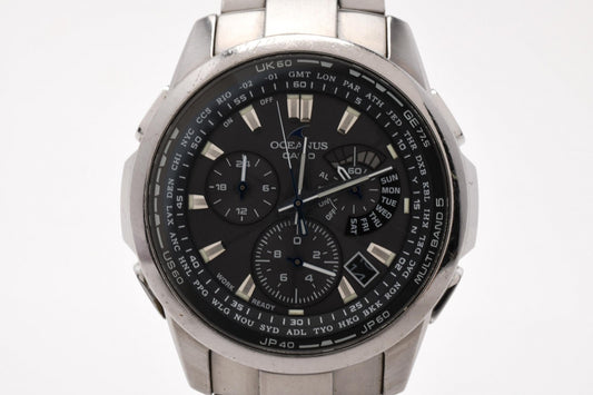 CASIO カシオ OCEANUS オシアナス OCW-M700 電波ソーラー クロノグラフ チタン ブラック文字盤 メンズ 腕時計