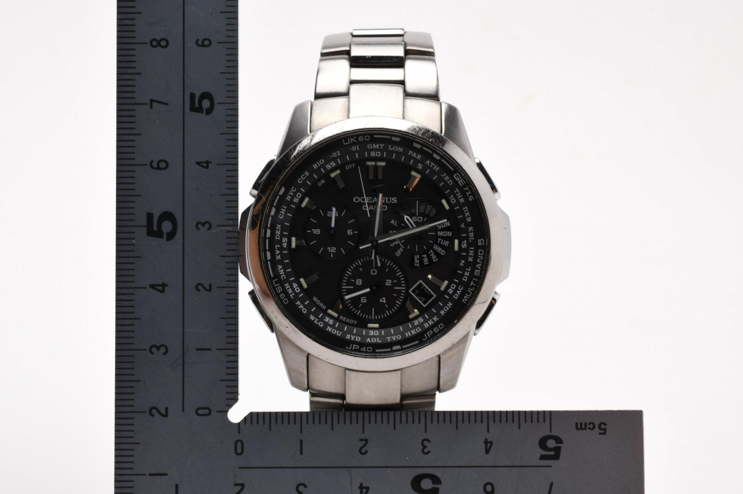 CASIO カシオ OCEANUS オシアナス OCW-M700 電波ソーラー クロノグラフ チタン ブラック文字盤 メンズ 腕時計