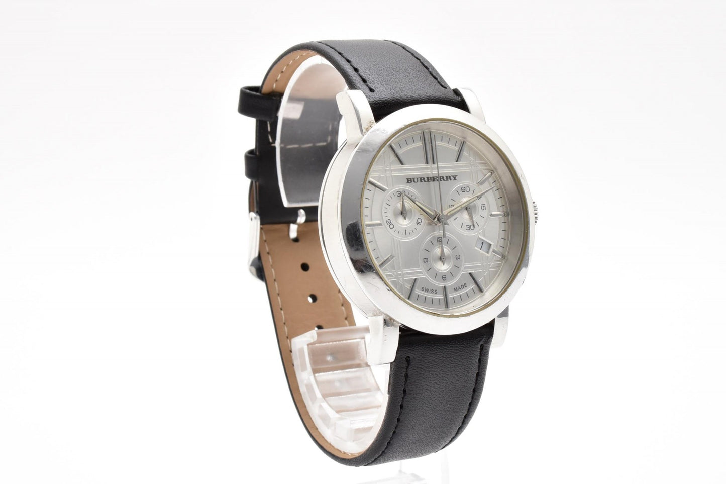 BURBERRY バーバリー クロノグラフ BU1361 メンズ 腕時計 クォーツ シルバー文字盤 レザーベルト
