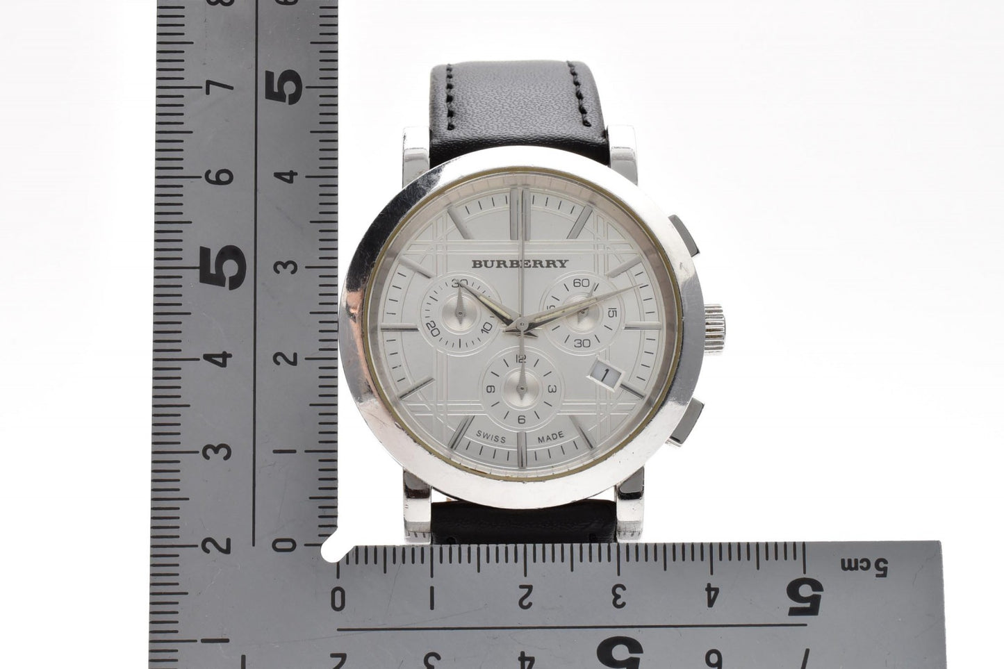 BURBERRY バーバリー クロノグラフ BU1361 メンズ 腕時計 クォーツ シルバー文字盤 レザーベルト