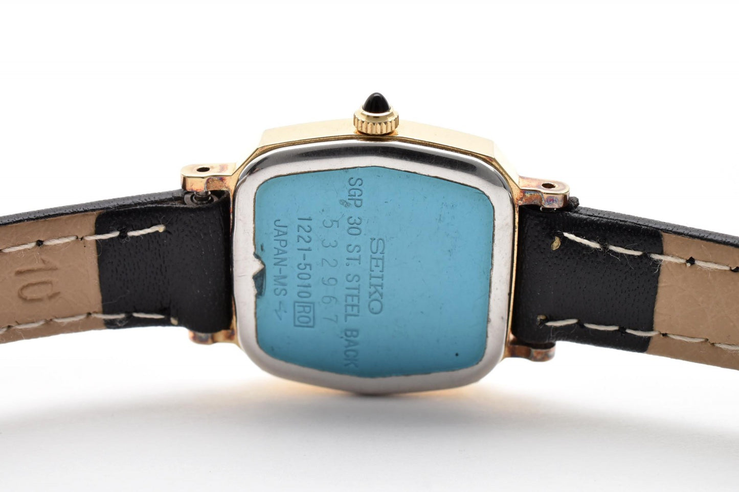 SEIKO セイコー Exceline エクセリーヌ 1221-5010 レディース 腕時計 クォーツ ゴールド文字盤 レザーベルト ヴィンテージ