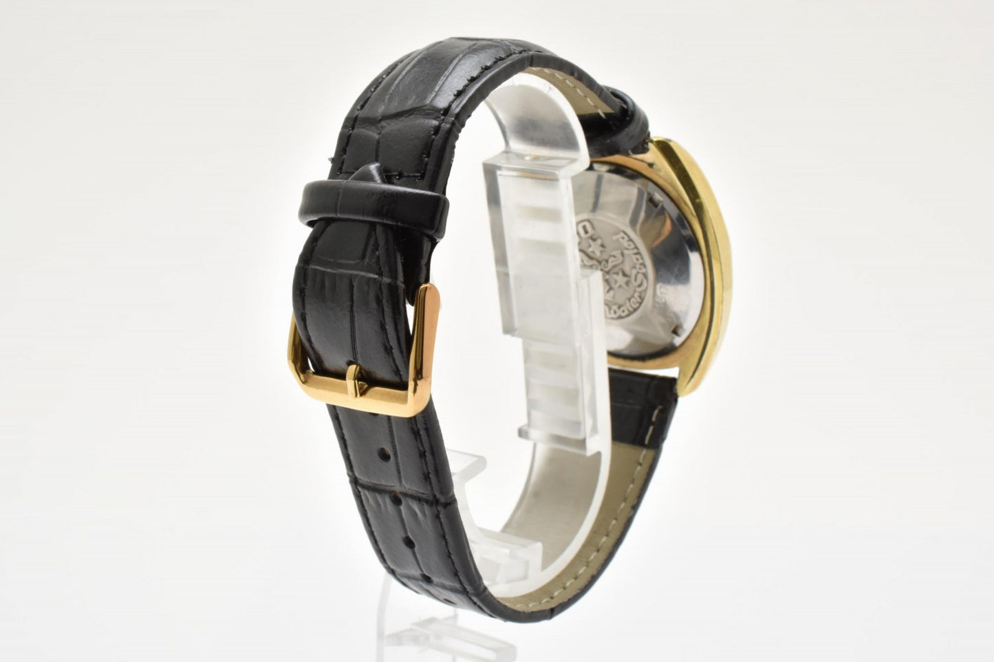 RADO ラドー Golden Horse ゴールデンホース 11817 メンズ 腕時計 クォーツ シルバー文字盤 デイデイト レザーベルト ヴィンテージ