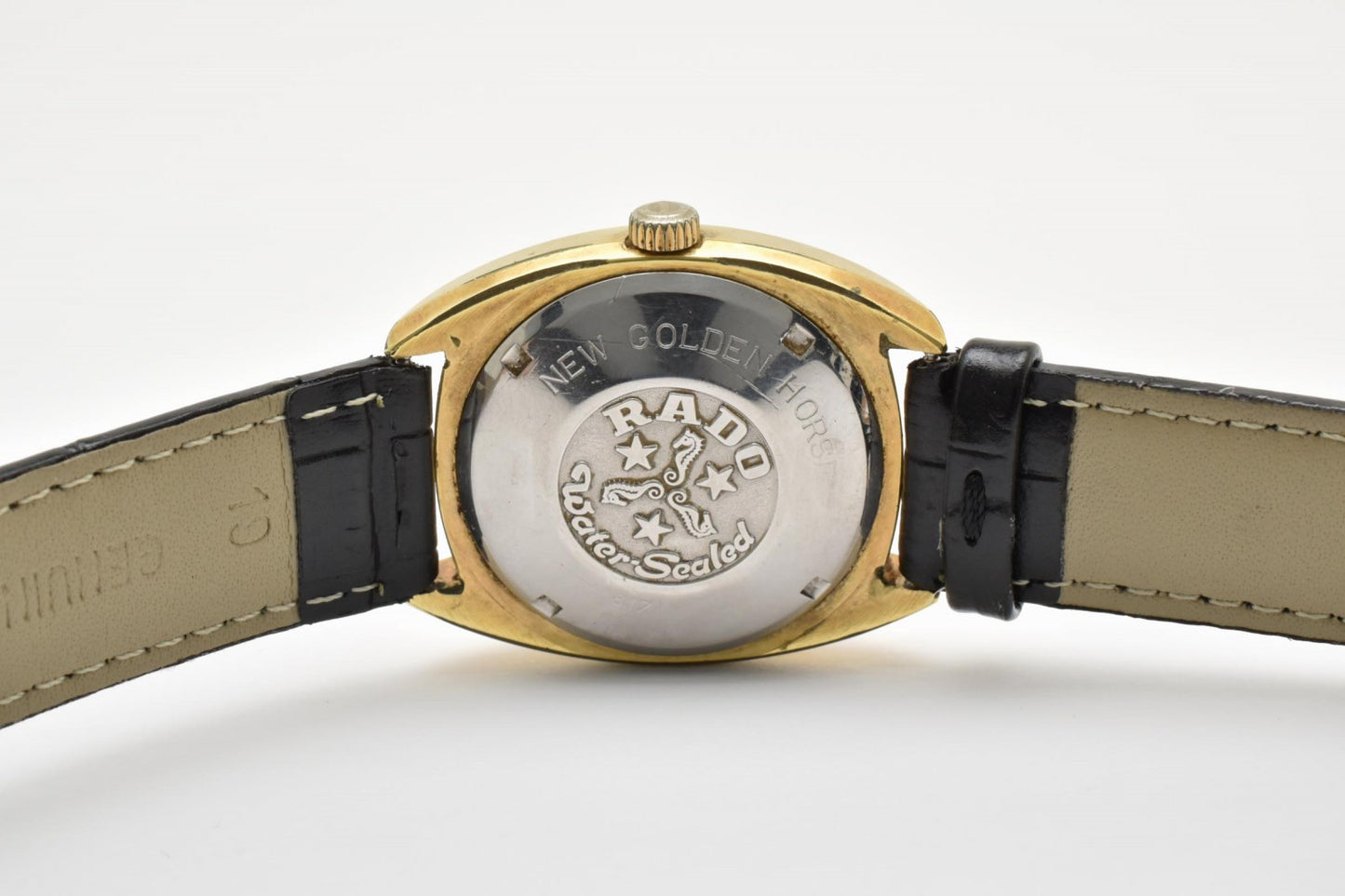 RADO ラドー Golden Horse ゴールデンホース 11817 メンズ 腕時計 クォーツ シルバー文字盤 デイデイト レザーベルト ヴィンテージ