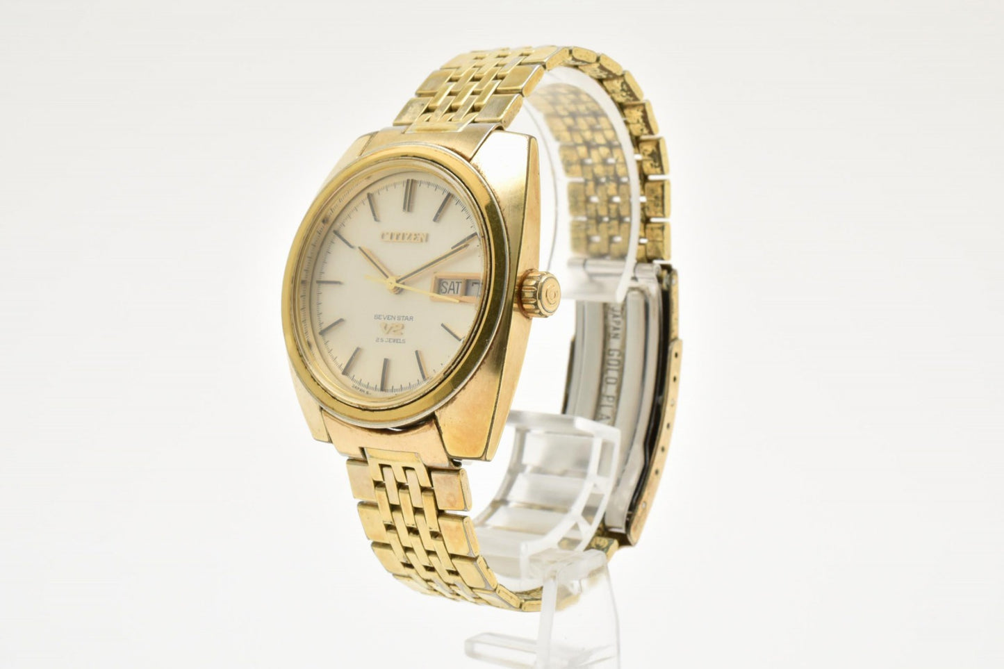CITIZEN シチズン Seven Star V2 4-720849 メンズ 腕時計 自動巻き シルバー文字盤 デイデイト ステンレス ヴィンテージ