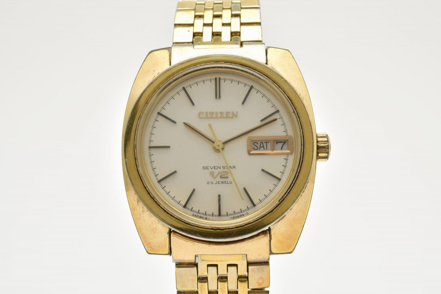 CITIZEN シチズン Seven Star V2 4-720849 メンズ 腕時計 自動巻き シルバー文字盤 デイデイト ステンレス ヴィンテージ