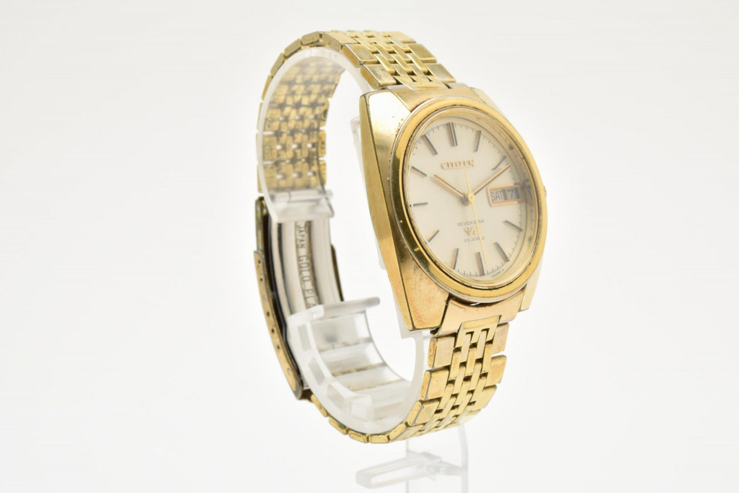 CITIZEN シチズン Seven Star V2 4-720849 メンズ 腕時計 自動巻き シルバー文字盤 デイデイト ステンレス ヴィンテージ