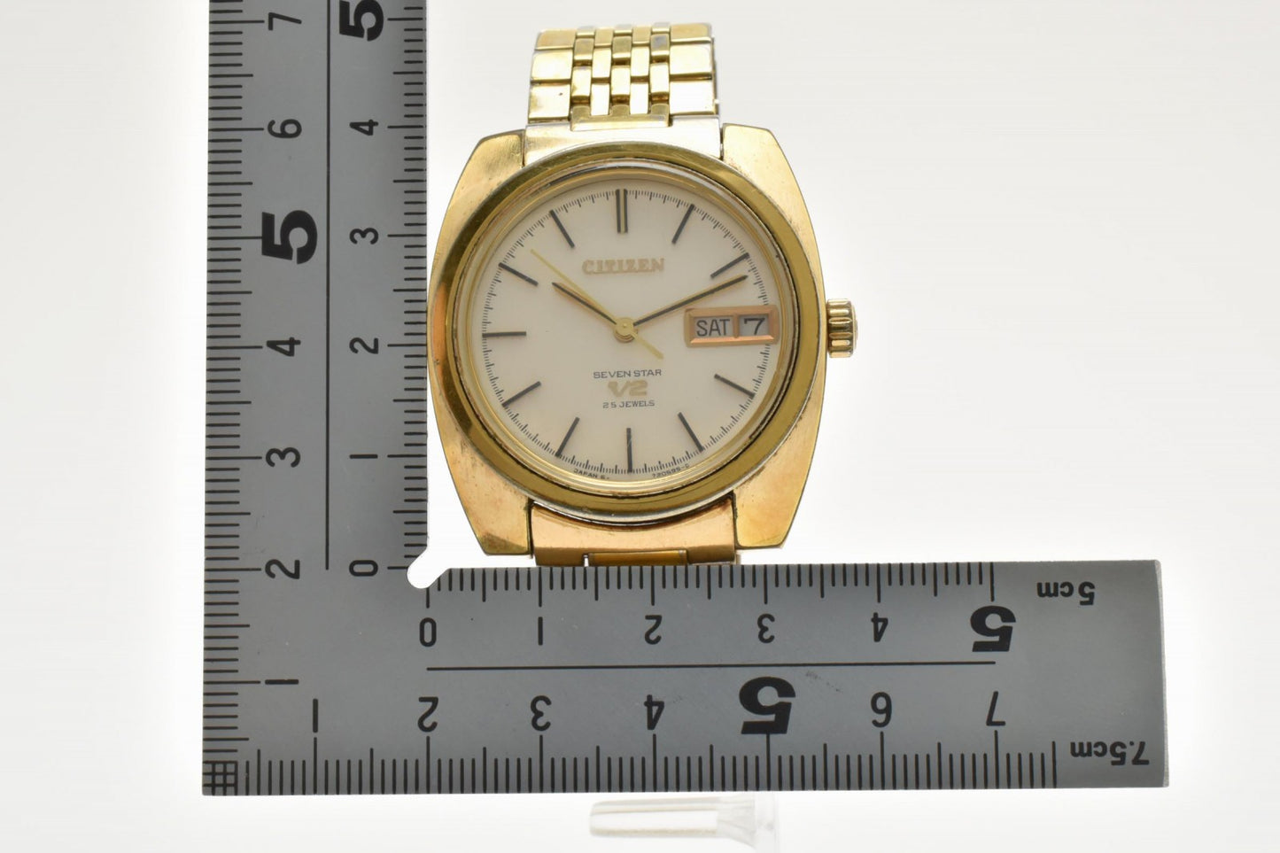 CITIZEN シチズン Seven Star V2 4-720849 メンズ 腕時計 自動巻き シルバー文字盤 デイデイト ステンレス ヴィンテージ
