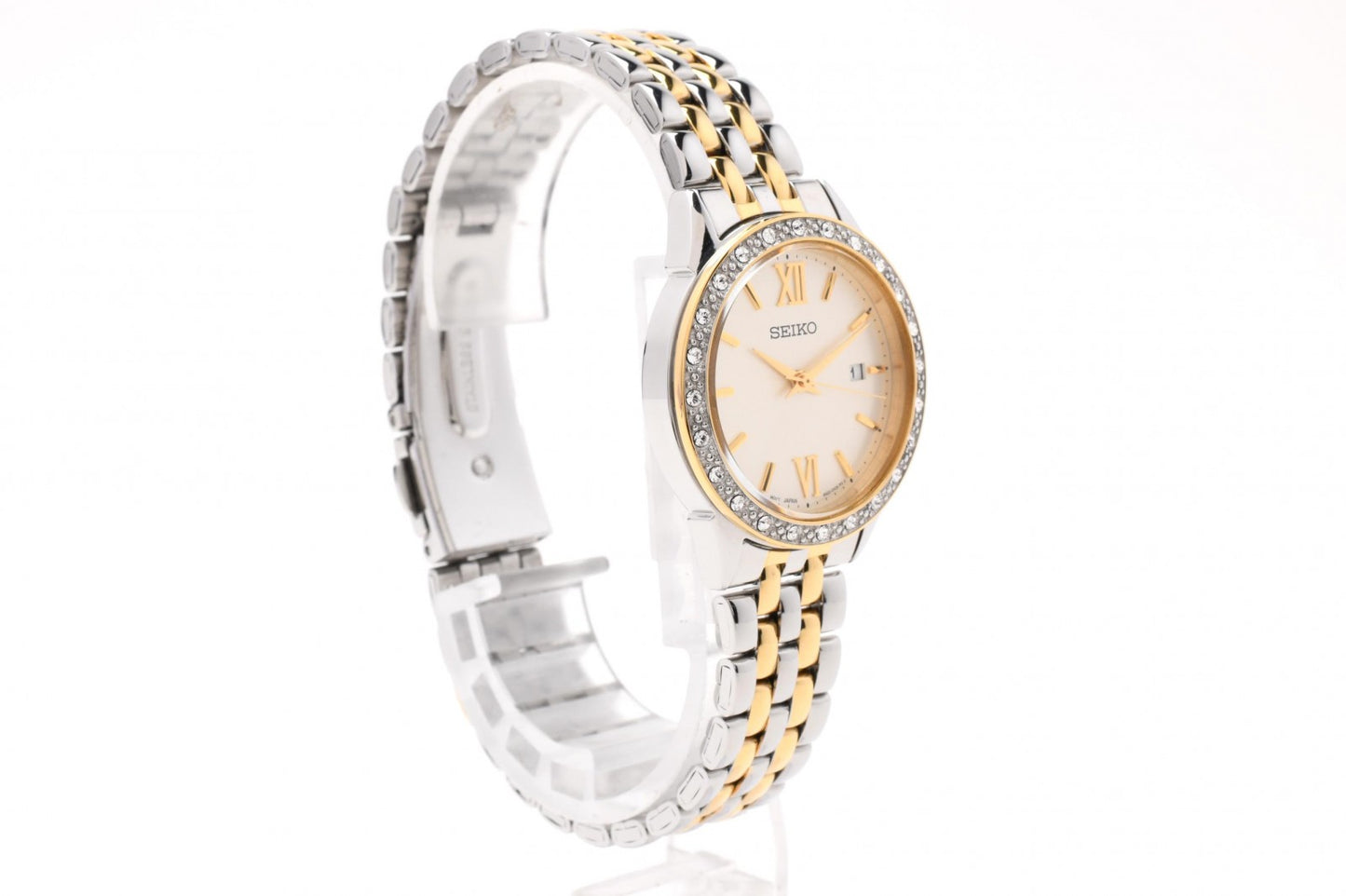 SEIKO セイコー 6N22-00H0 レディース 腕時計 クォーツ ゴールド文字盤 ローマンインデックス コンビ ステンレス 箱付