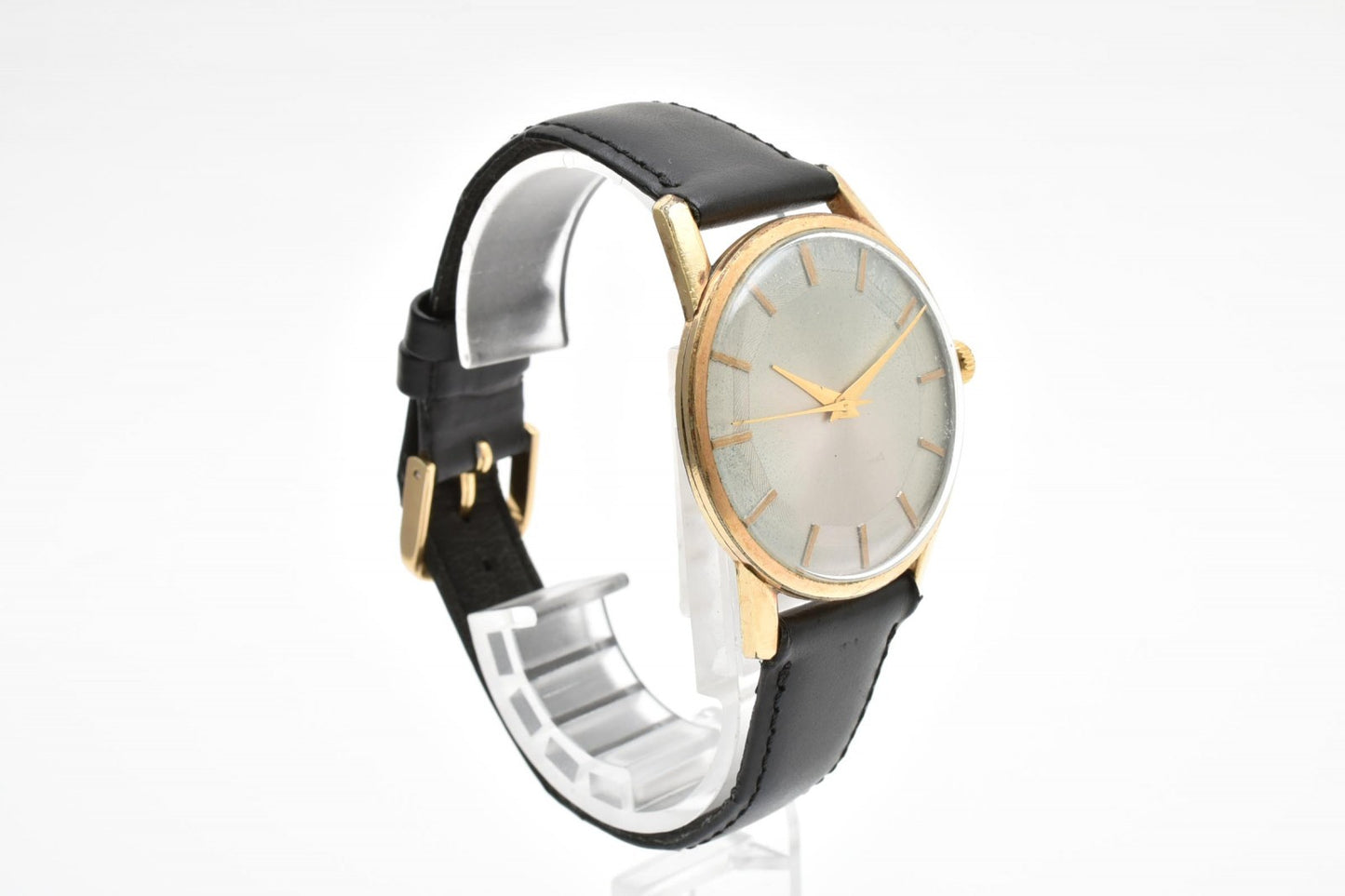シチズン Citizen ハイライン 11200007 21石 手巻き 腕時計 グレー文字盤 14K GPケース レザーストラップ ヴィンテージ メンズ レディース