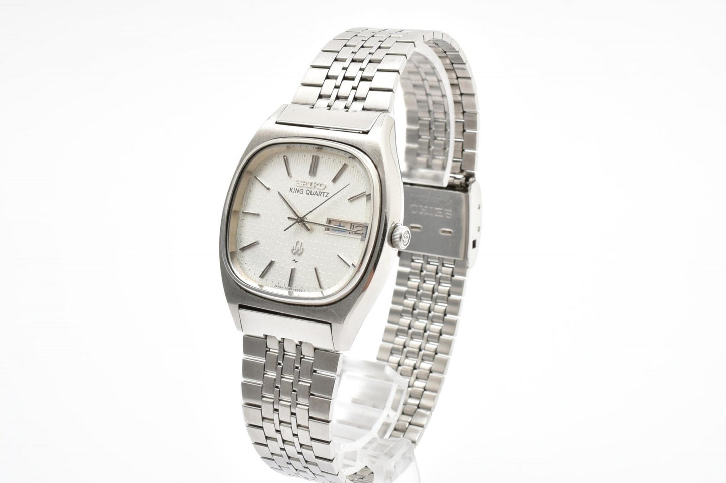 セイコー SEIKO キングクォーツ 5856-5020 クォーツ 腕時計 シルバー文字盤 ステンレススチール メンズ ヴィンテージ