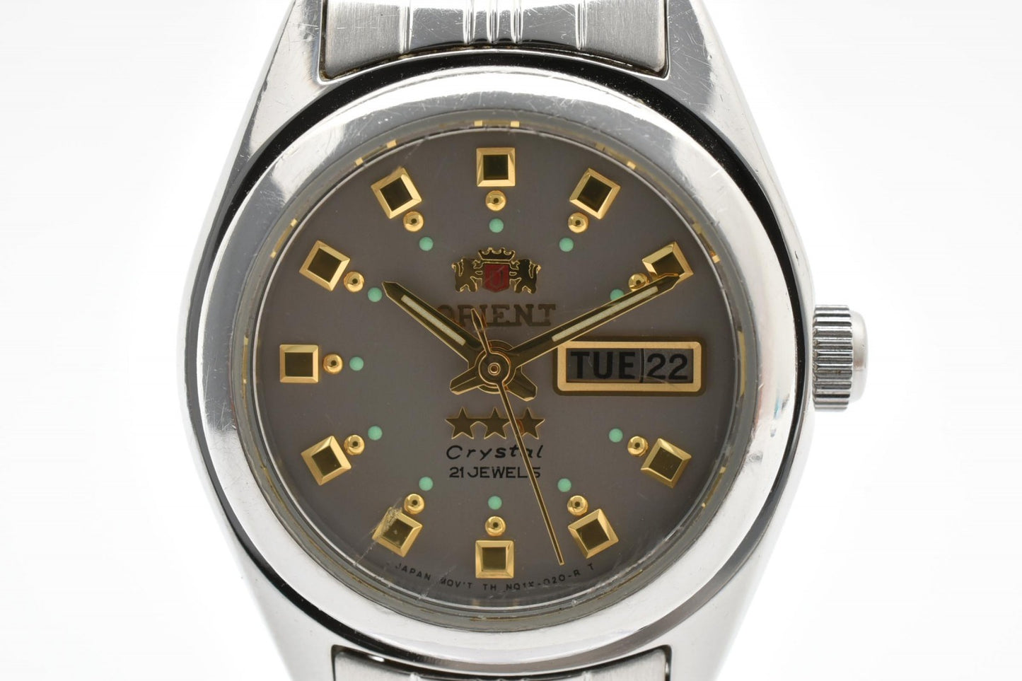 オリエント ORIENT NQ1X-Q0-A 自動巻き 腕時計 グレー文字盤 ステンレススチール レディース ヴィンテージ