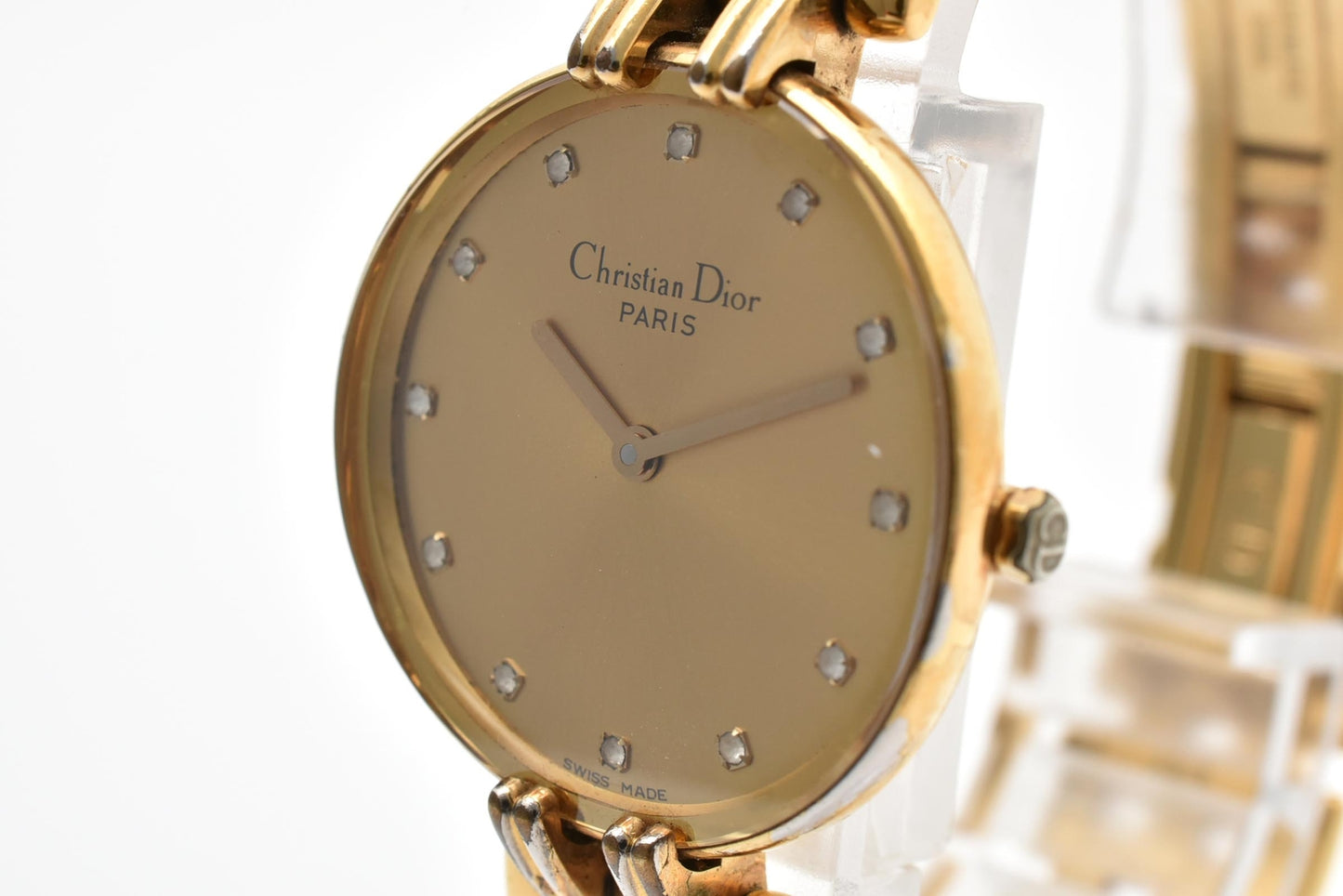 クリスチャン ディオール DIOR D46 155 AT9776 クォーツ 腕時計 ゴールド文字盤 ゴールドカラー メンズ レディース ヴィンテージ