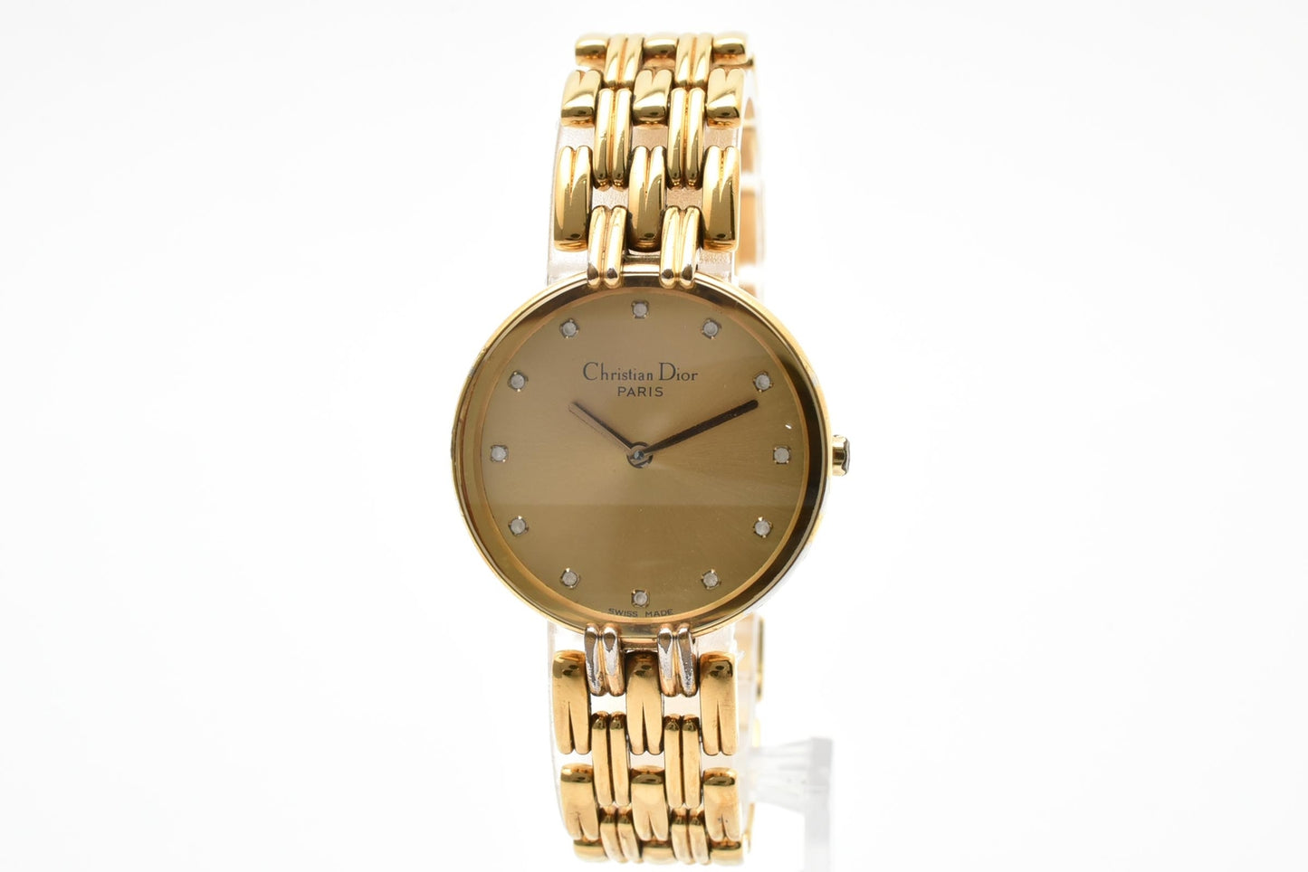 クリスチャン ディオール DIOR D46 155 AT9776 クォーツ 腕時計 ゴールド文字盤 ゴールドカラー メンズ レディース ヴィンテージ