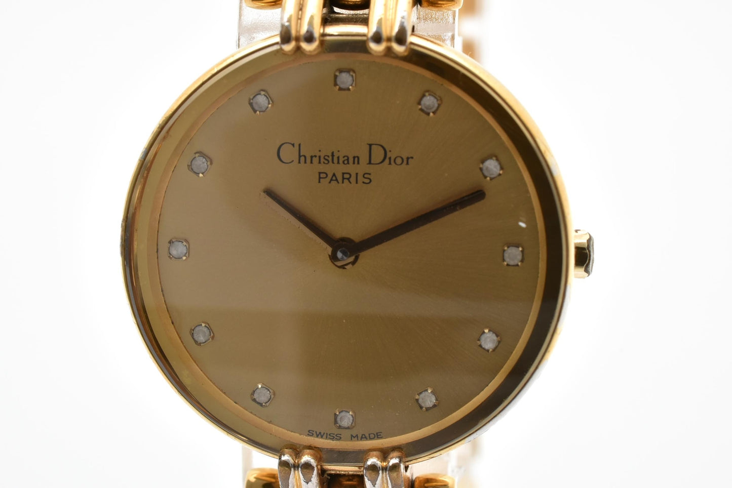 クリスチャン ディオール DIOR D46 155 AT9776 クォーツ 腕時計 ゴールド文字盤 ゴールドカラー メンズ レディース ヴィンテージ