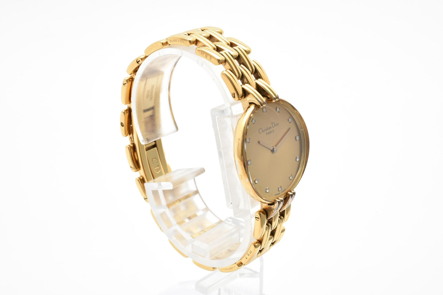 クリスチャン ディオール DIOR D46 155 AT9776 クォーツ 腕時計 ゴールド文字盤 ゴールドカラー メンズ レディース ヴィンテージ