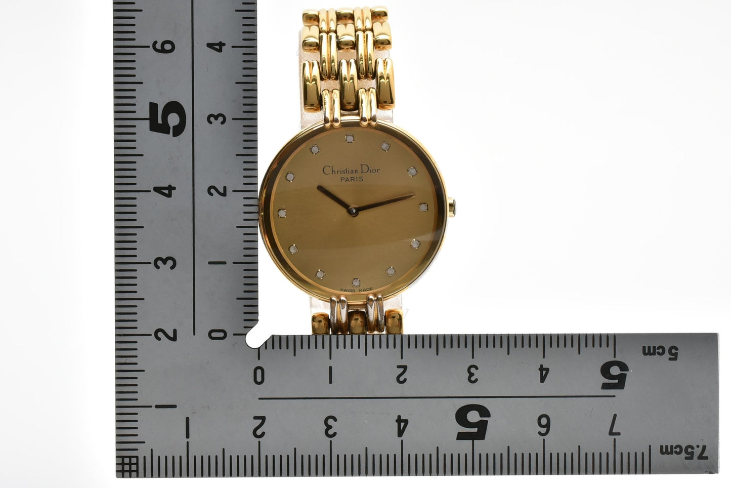 クリスチャン ディオール DIOR D46 155 AT9776 クォーツ 腕時計 ゴールド文字盤 ゴールドカラー メンズ レディース ヴィンテージ