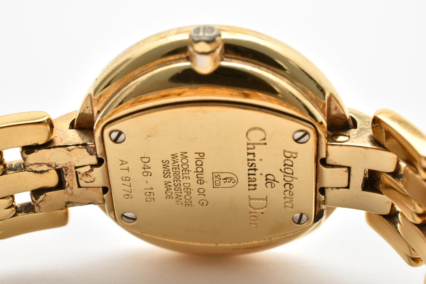 クリスチャン ディオール DIOR D46 155 AT9776 クォーツ 腕時計 ゴールド文字盤 ゴールドカラー メンズ レディース ヴィンテージ