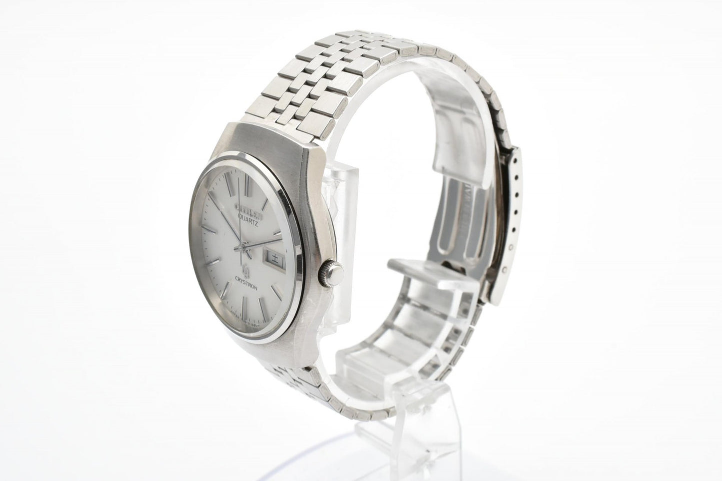 シチズン Citizen クリストロン 80705518 クォーツ デイデイト 腕時計 ホワイト文字盤 ステンレススチール メンズ ヴィンテージ