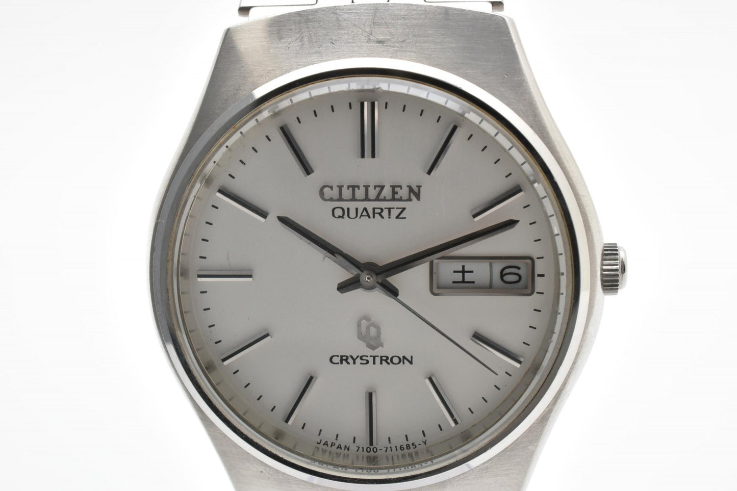 シチズン Citizen クリストロン 80705518 クォーツ デイデイト 腕時計 ホワイト文字盤 ステンレススチール メンズ ヴィンテージ