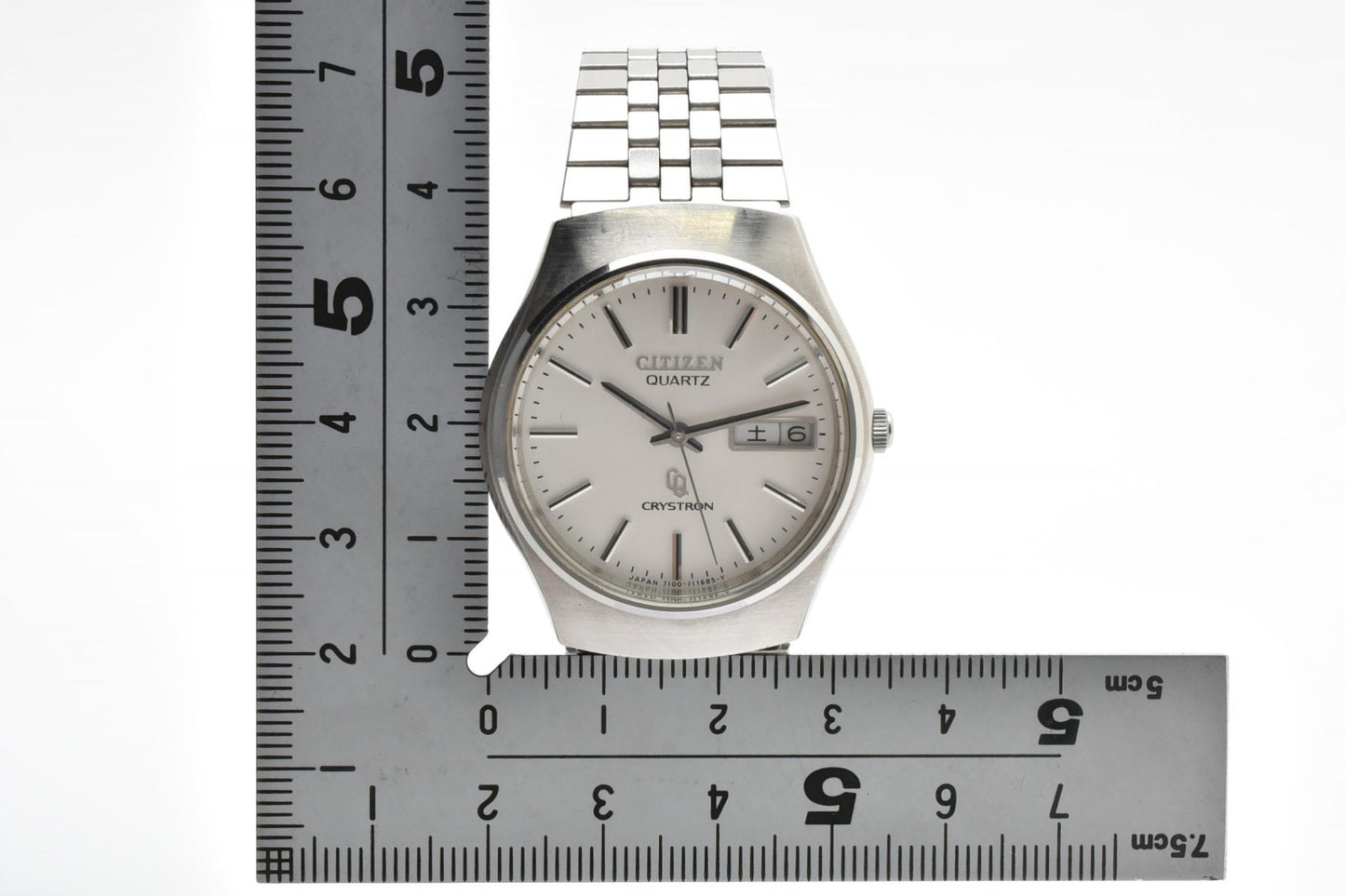シチズン Citizen クリストロン 80705518 クォーツ デイデイト 腕時計 ホワイト文字盤 ステンレススチール メンズ ヴィンテージ