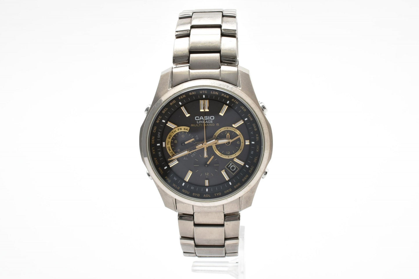 カシオ CASIO LINEAGE LIW-M610TDS ソーラー電波 腕時計 ブラック文字盤 チタンケース チタンブレス メンズ